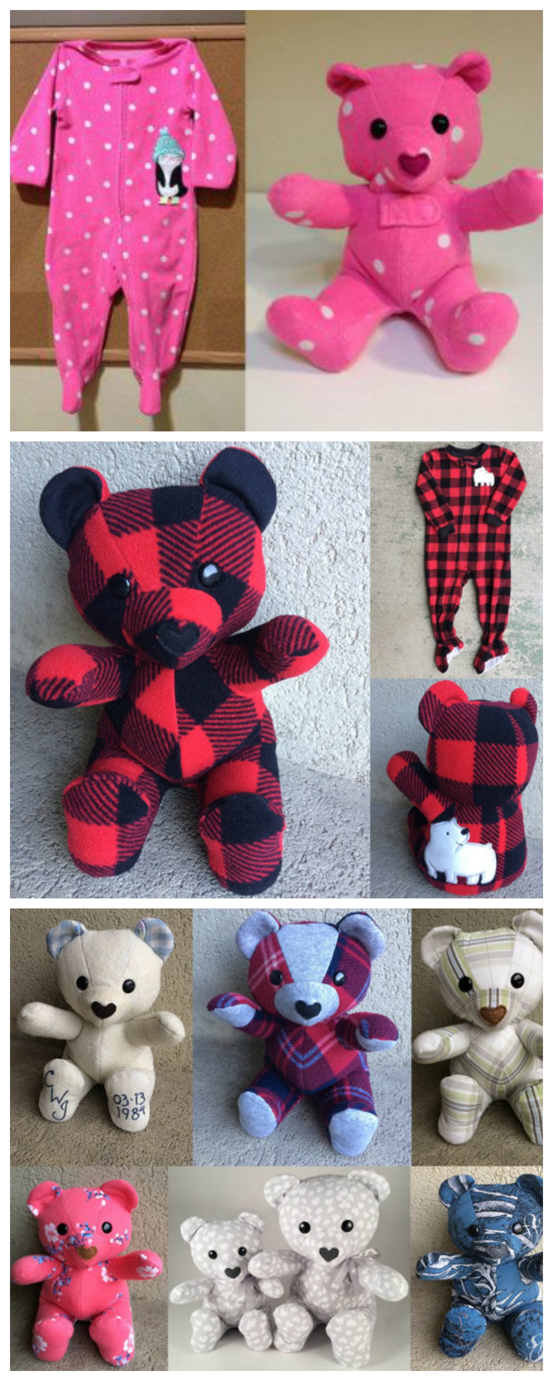 DIY Keepsake Memory Teddy Bear from Baby Clothes - DIY 4 EVER
