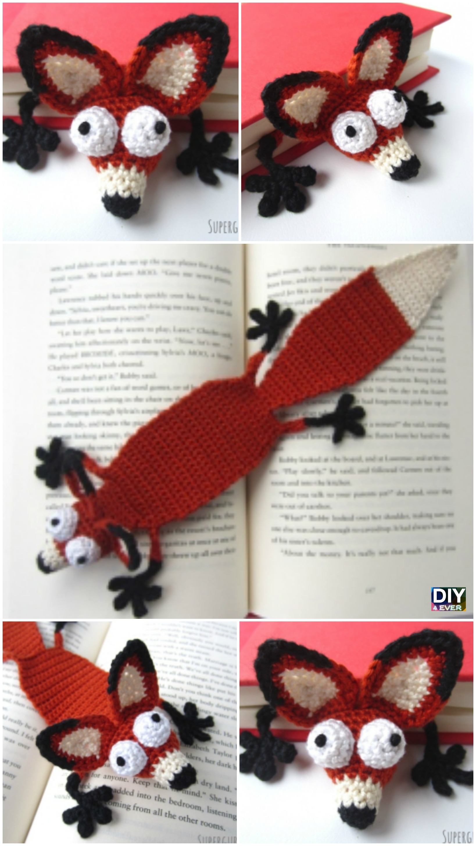 DIY 4ever-Crochet Amigurumi Fox Bookmark Pattern 