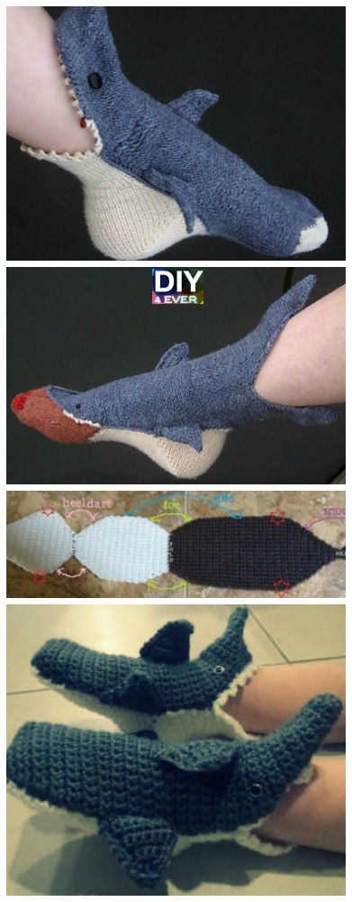 Crochet Shark Slippers Free Pattern