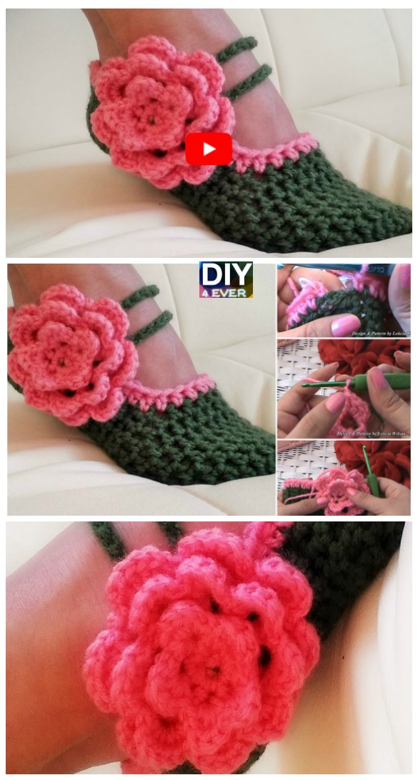 Crochet Women Slippers - Free Pattern & Video