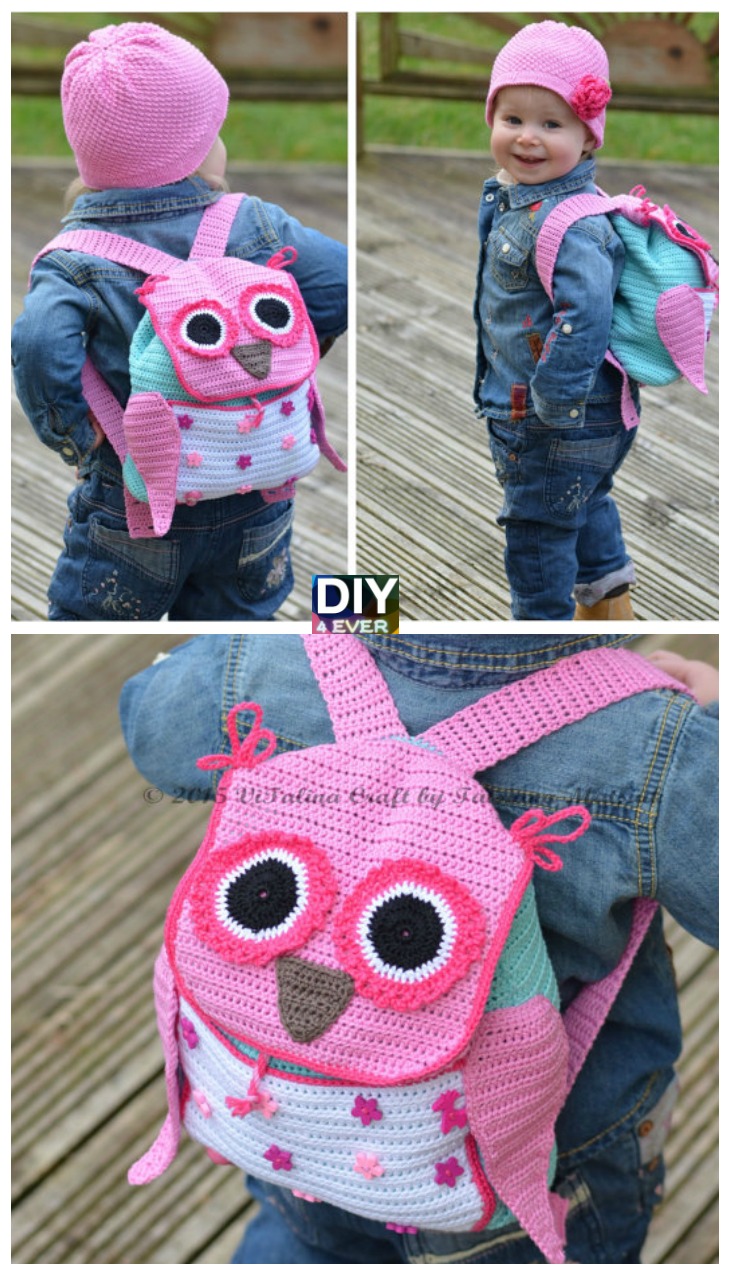 Cute Crochet Owl Backpack Pattern 