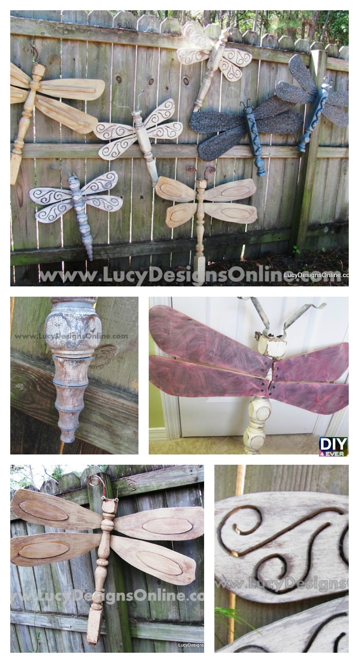 DIY4EVER- DIY Table Leg Dragonflies - Wall Art 