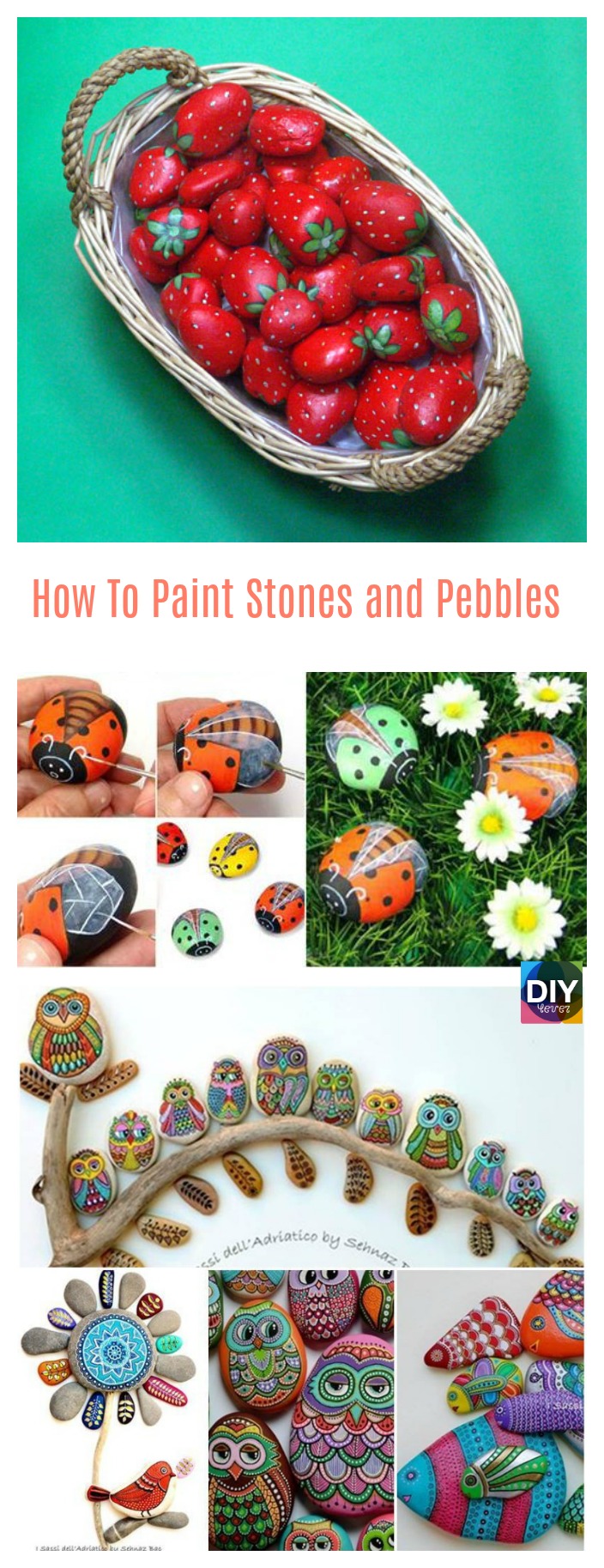 diy4ever- How To Paint Stones and Pebbles