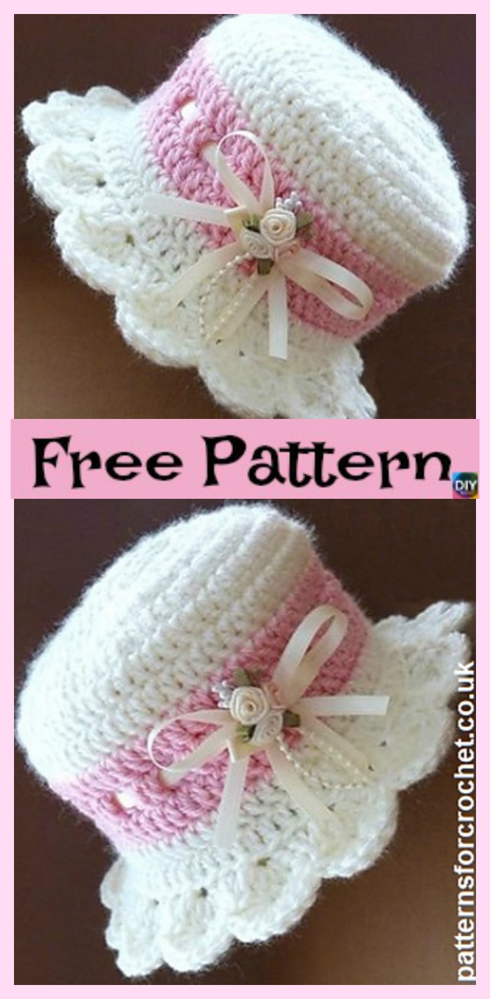 diy4ever- Crochet Brimmed Baby Hat - Free Pattern