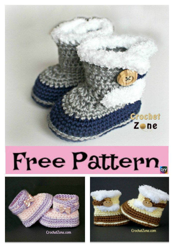 diy4ever- Crochet Fuzzy Booties - Free Pattern