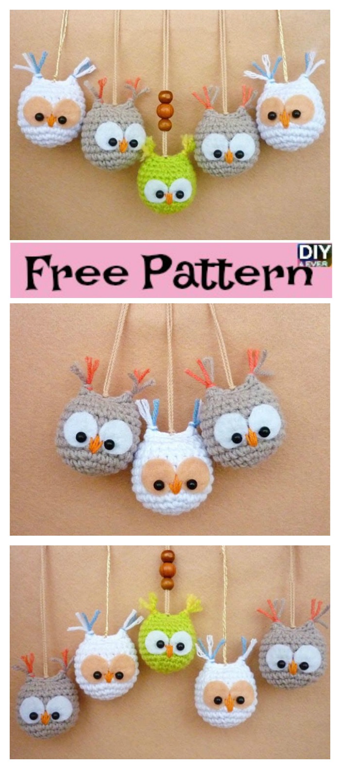 diy4ever- Crochet Owl Keychain - Free Pattern