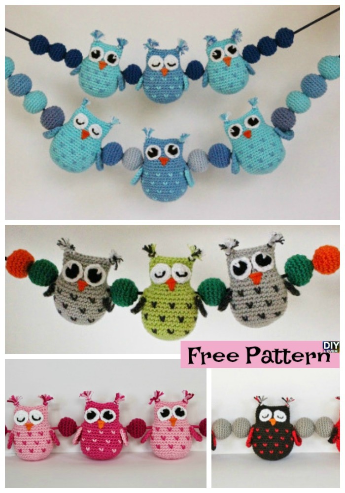 diy4ever-Crochet Owls & Balls Decoration - Free Pattern