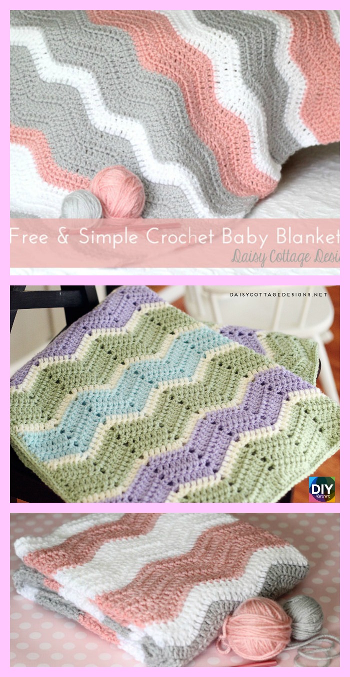 diy4ever- Crochet Ripple Baby Blanket - Free Pattern 