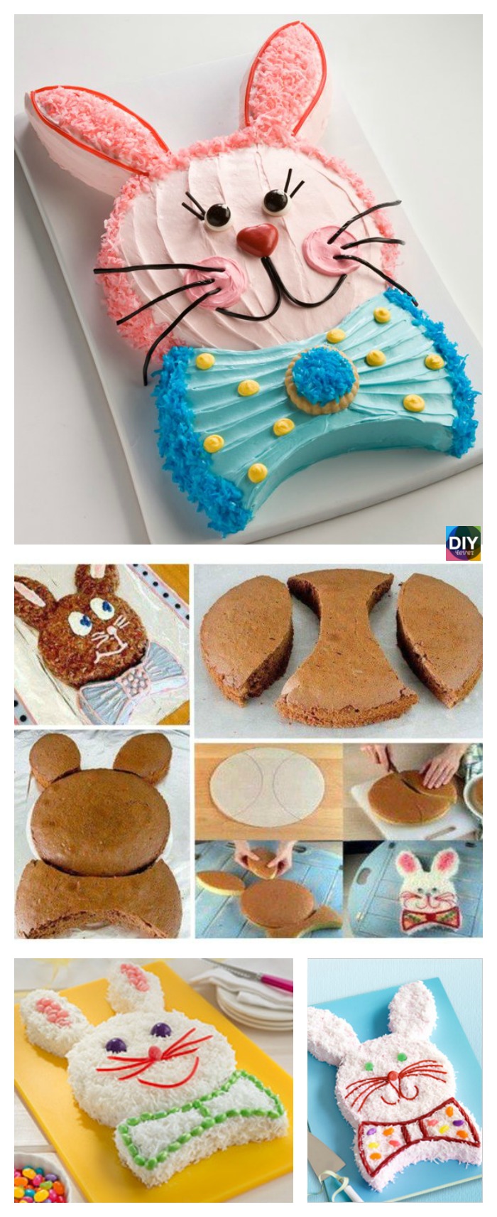 diy4ever-Easy DIY Easter Bunny Cake Tutorial