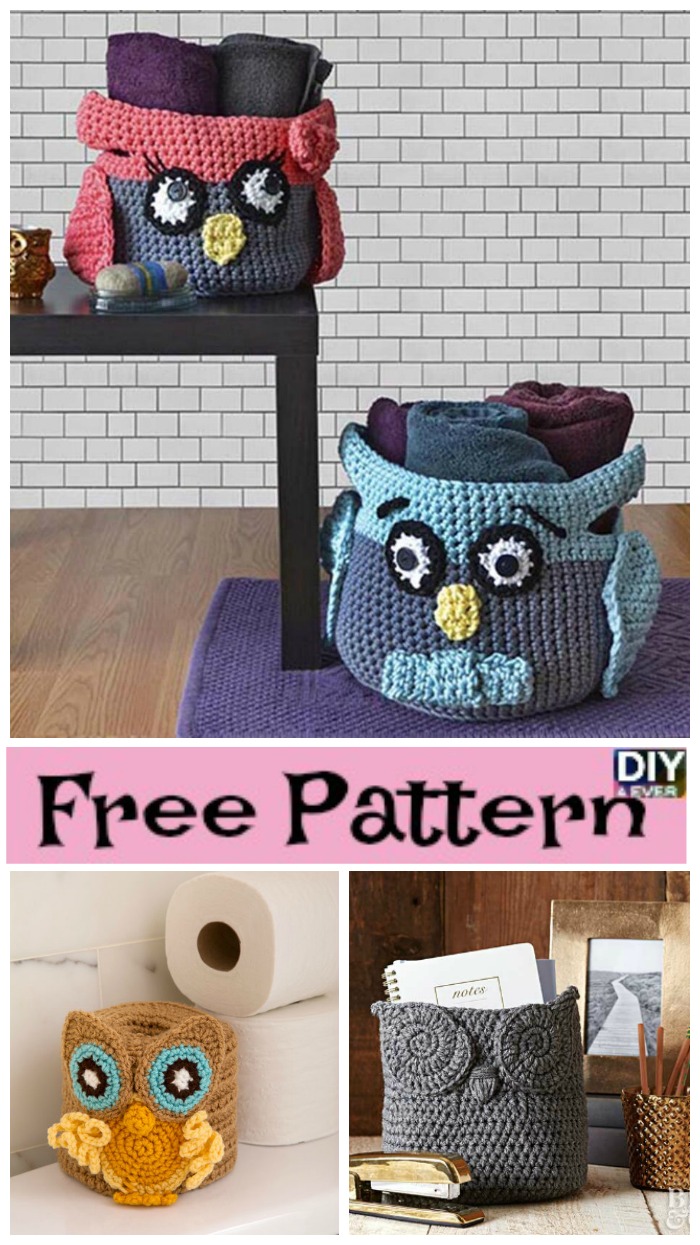 DIY4ever-Crochet Owl Basket - Free Patterns