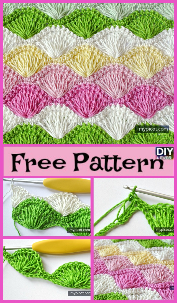 DIY4ever- Long Loop Crochet Shell Stitch - Free Pattern
