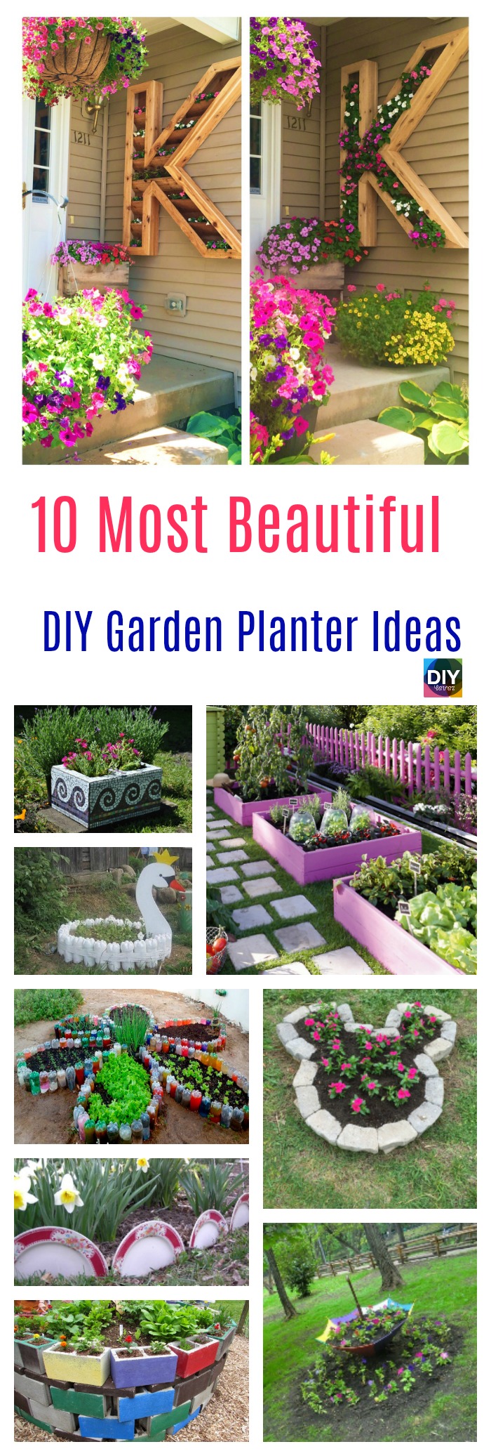diy4ever- 10 Most Beautiful DIY Garden Planter Ideas
