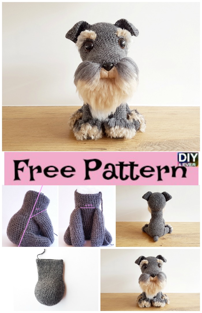 diy4ever- Crochet Amigurumi Schanuzer Dog - Free Pattern 