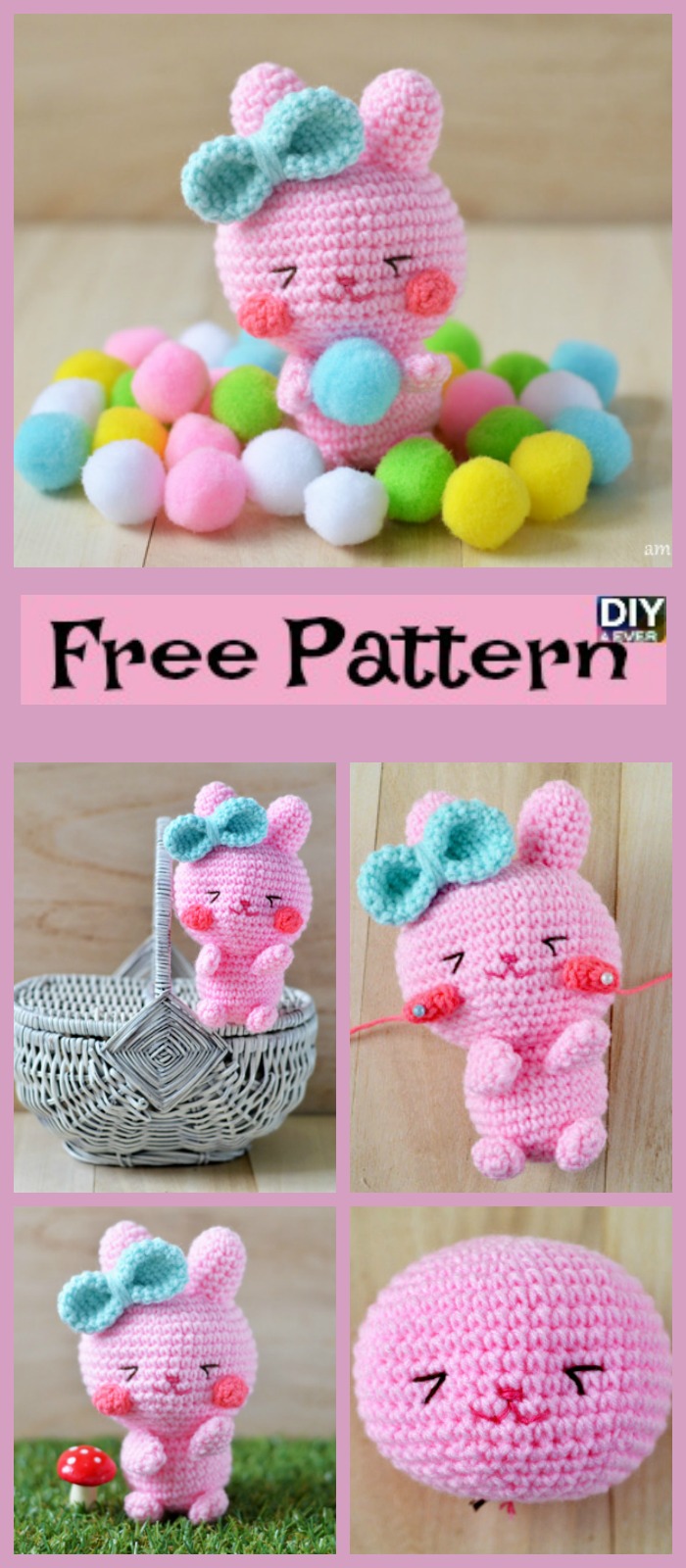diy4ever- Crochet Easter Bunny Amigurumi - Free Pattern 