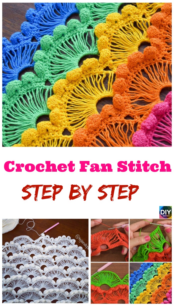 diy4ever- Crochet Fan Stitch-Step-By-Step-Tutorials