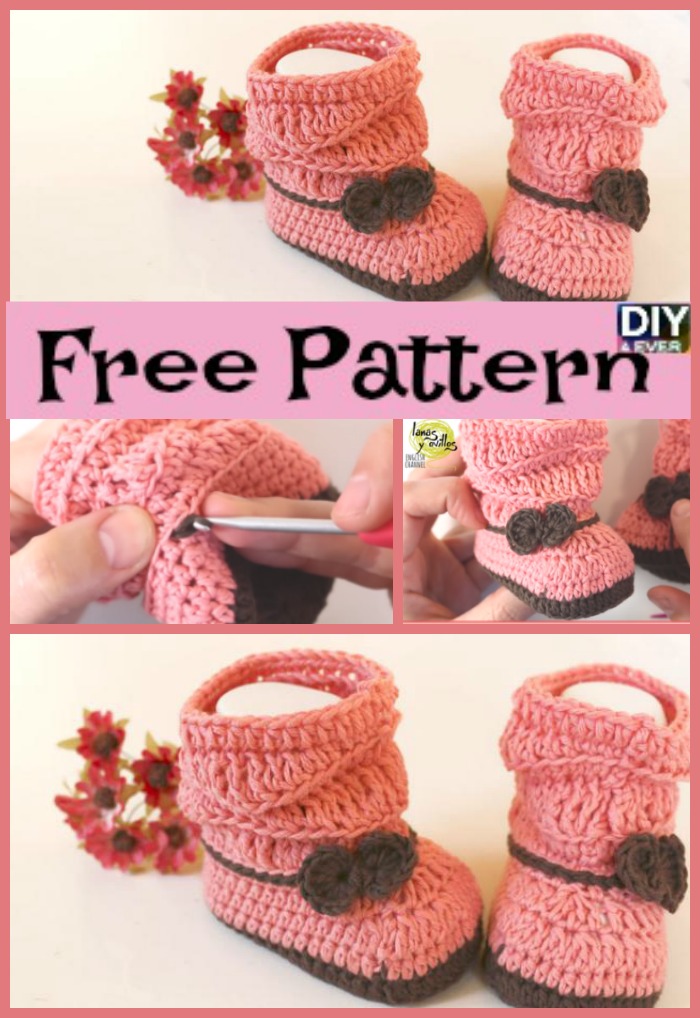 diy4ever- Crochet Peach Baby Booties - Free Pattern & Video 