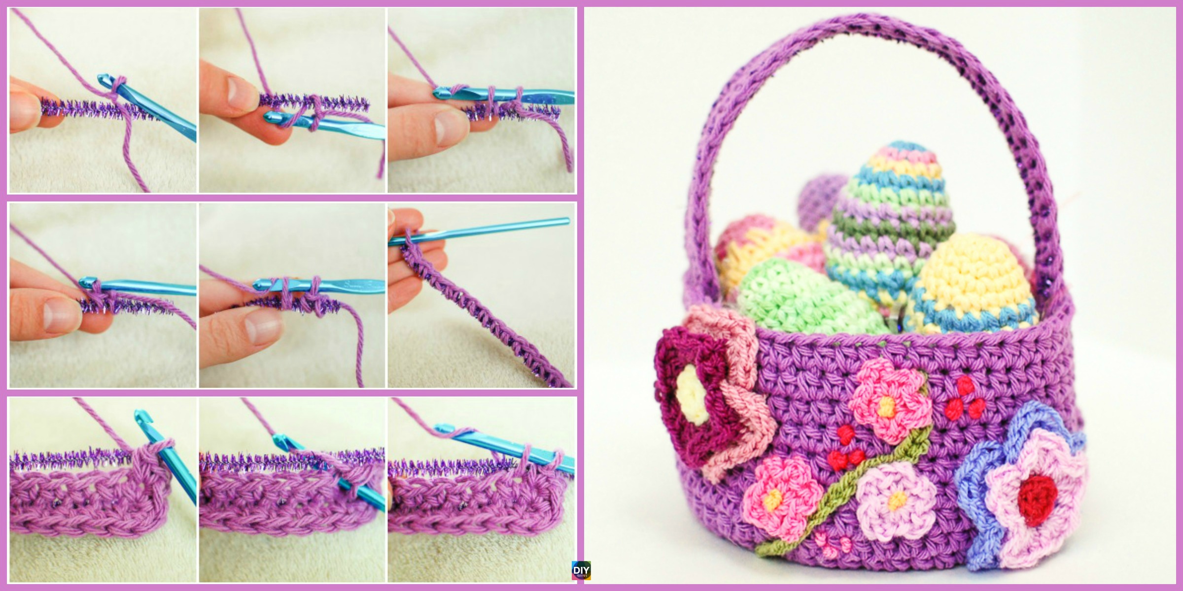 diy4ever- Crochet Spring Basket - Free Pattern