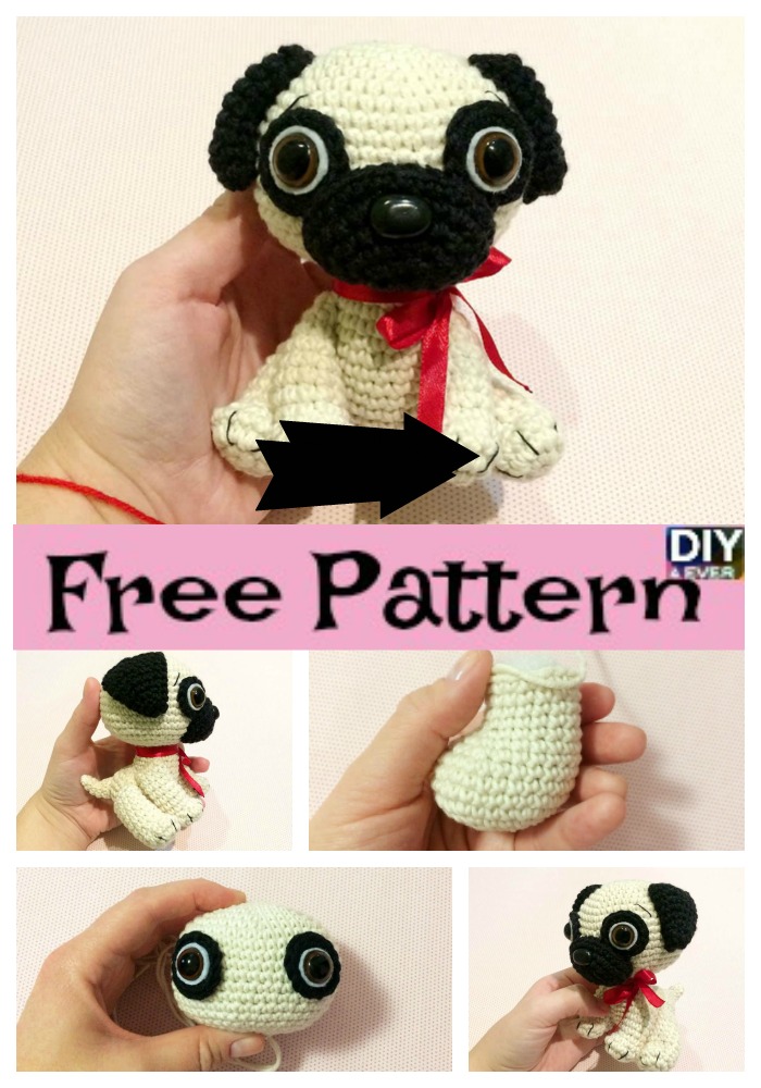 diy4ever- Cute Crochet Pug Dog - Free Pattern
