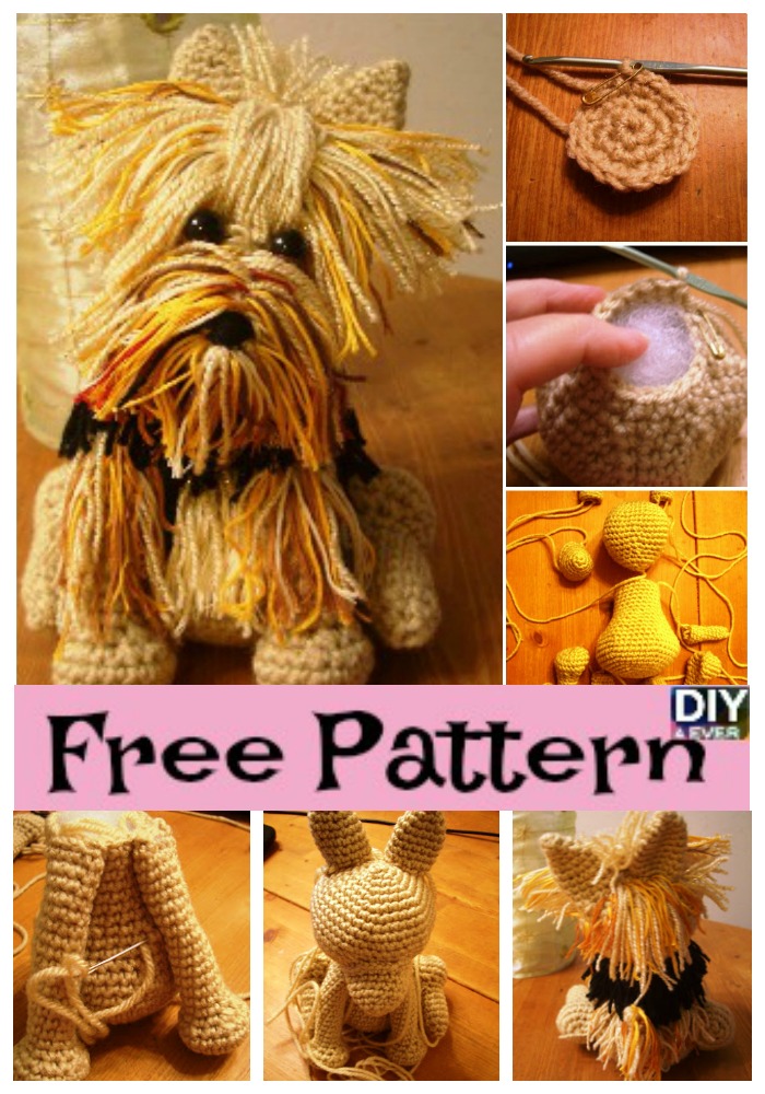 diy4ever- Cute Crochet Yorkie Dog - Free Pattern