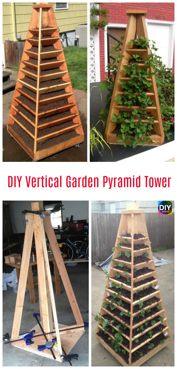 diy4ever- DIY Vertical Garden Pyramid Tower 