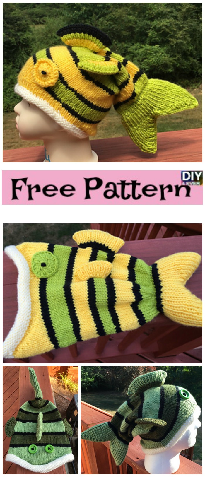 diy4ever- Knitted Fish Hat - Free Pattern