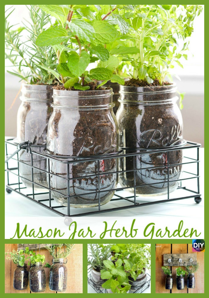 diy4ever-Mason Jar DIY Herb Garden Tutorial