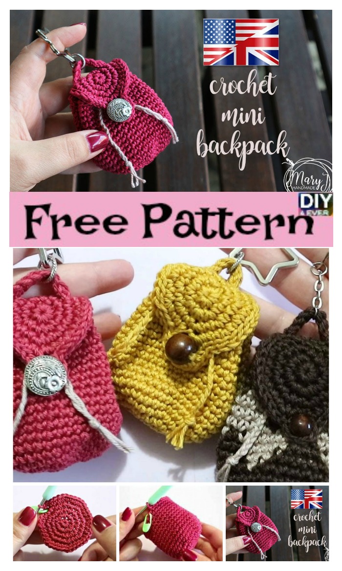 diy4ever- Super Cute Crochet Mini Backpack - Video Tutorial