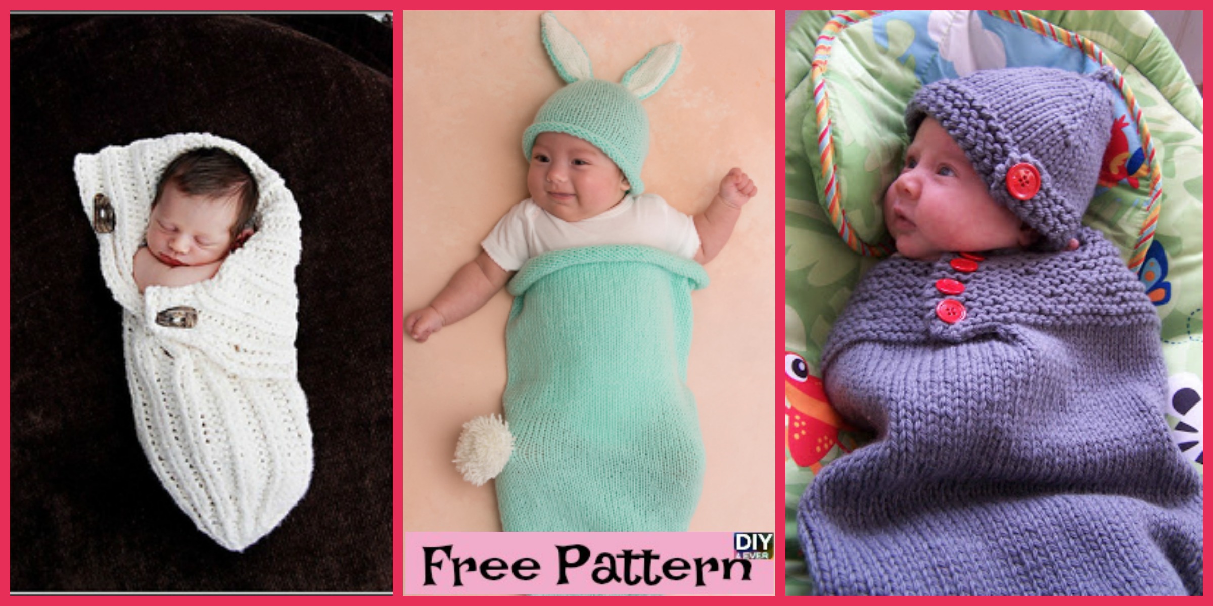 diy4ever-Adorable Knitted Baby Cocoons - Free Patterns