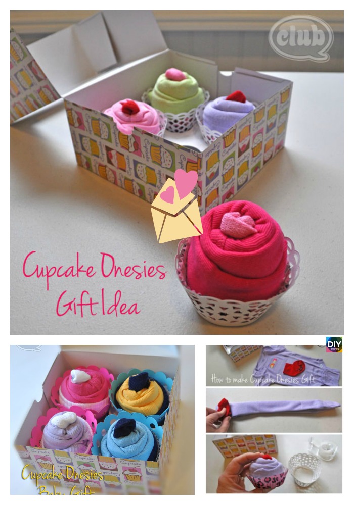 diy4ever -DIY Baby Clothes Cupcake Gift