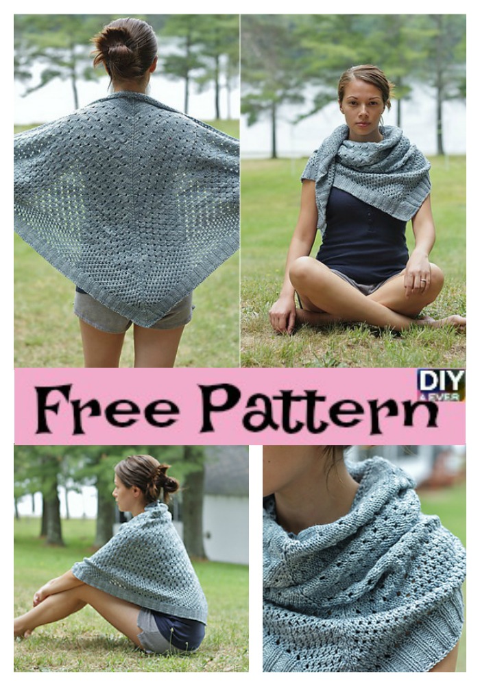 diy4ever- Beautiful Knit Triangle Shawl - Free Pattern 