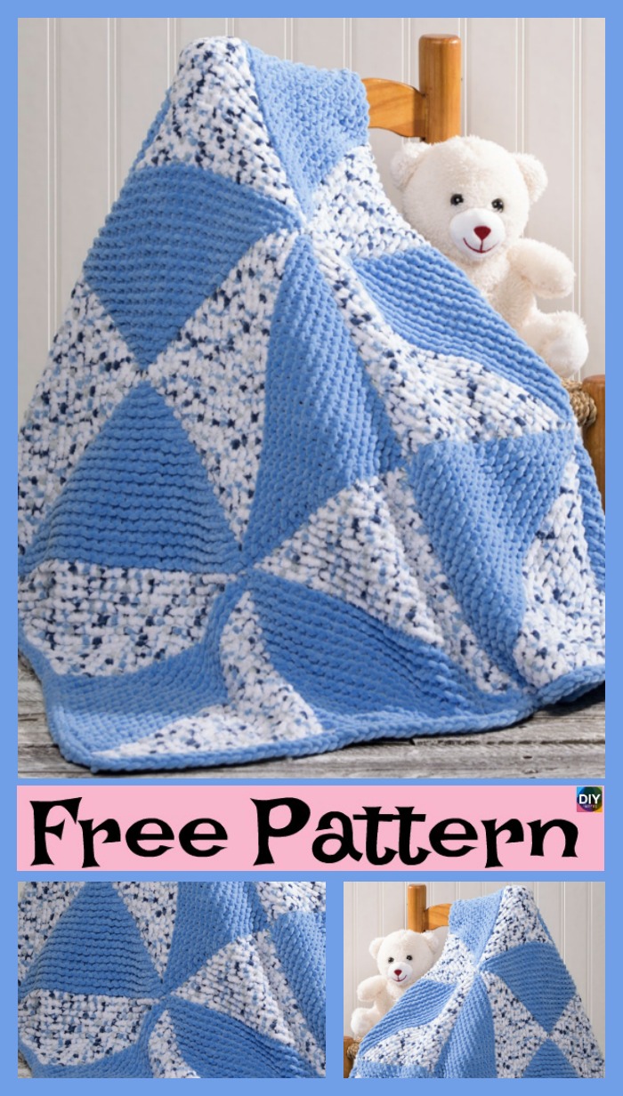 diy4ever- Beautiful Knitted Pinwheel Blanket - Free Pattern