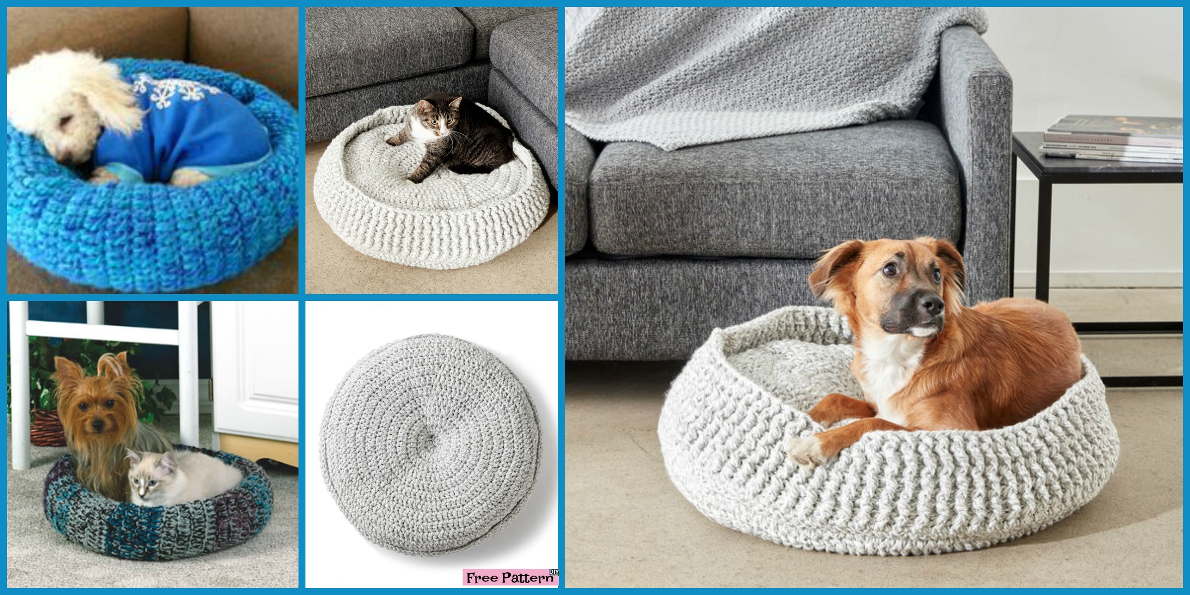 diy4ever-Cozy Crochet Pet Bed - Free Pattern