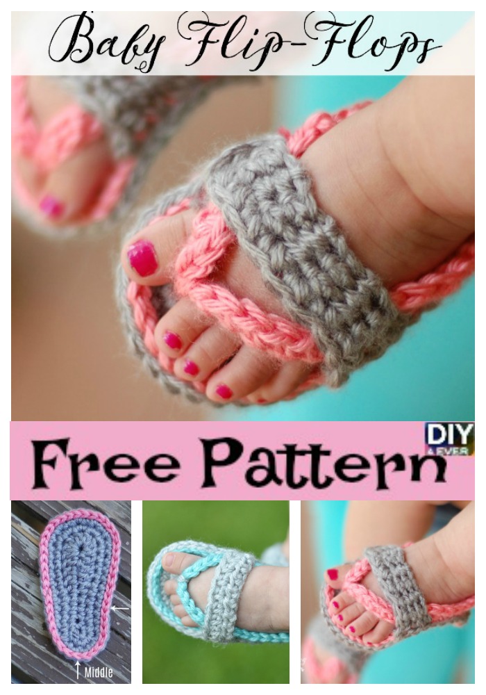 diy4ever- Crochet Baby Flip Flop Sandals -Free Pattern