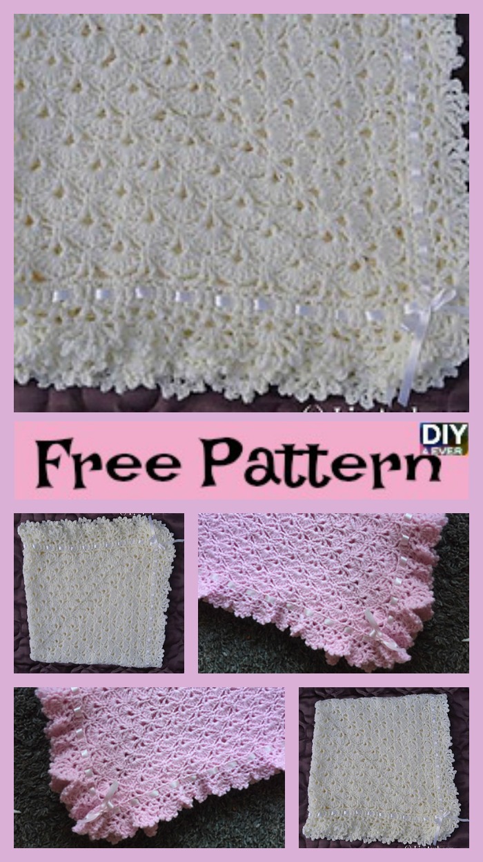 diy4ever- Crochet Fantail Baby Blanket - Free Pattern 