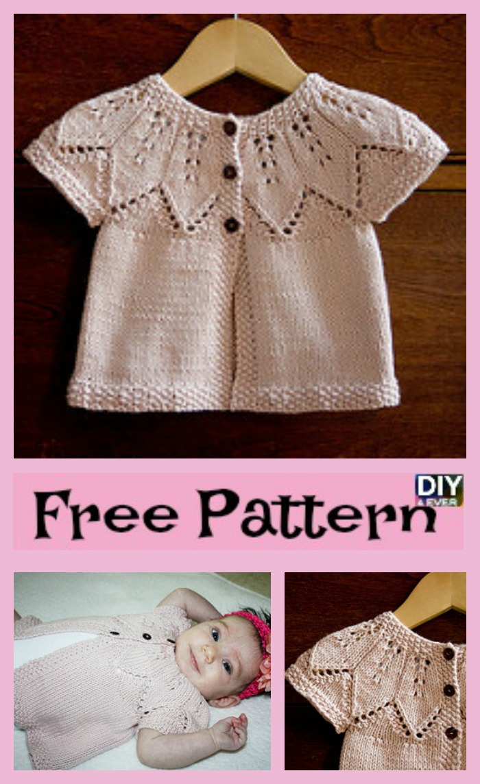 diy4ever- Cute Knitting Baby Cardigan - Free Patterns 