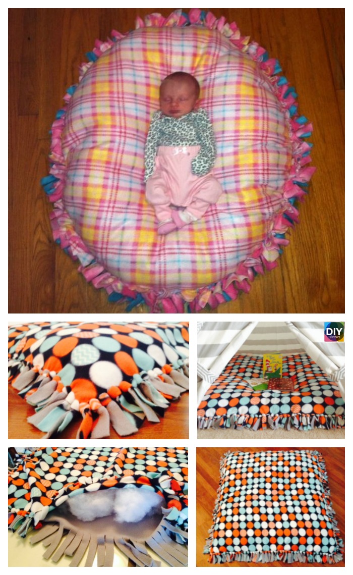 diy4ever- DIY Baby Floor Pillow Tutorial - No Sewing
