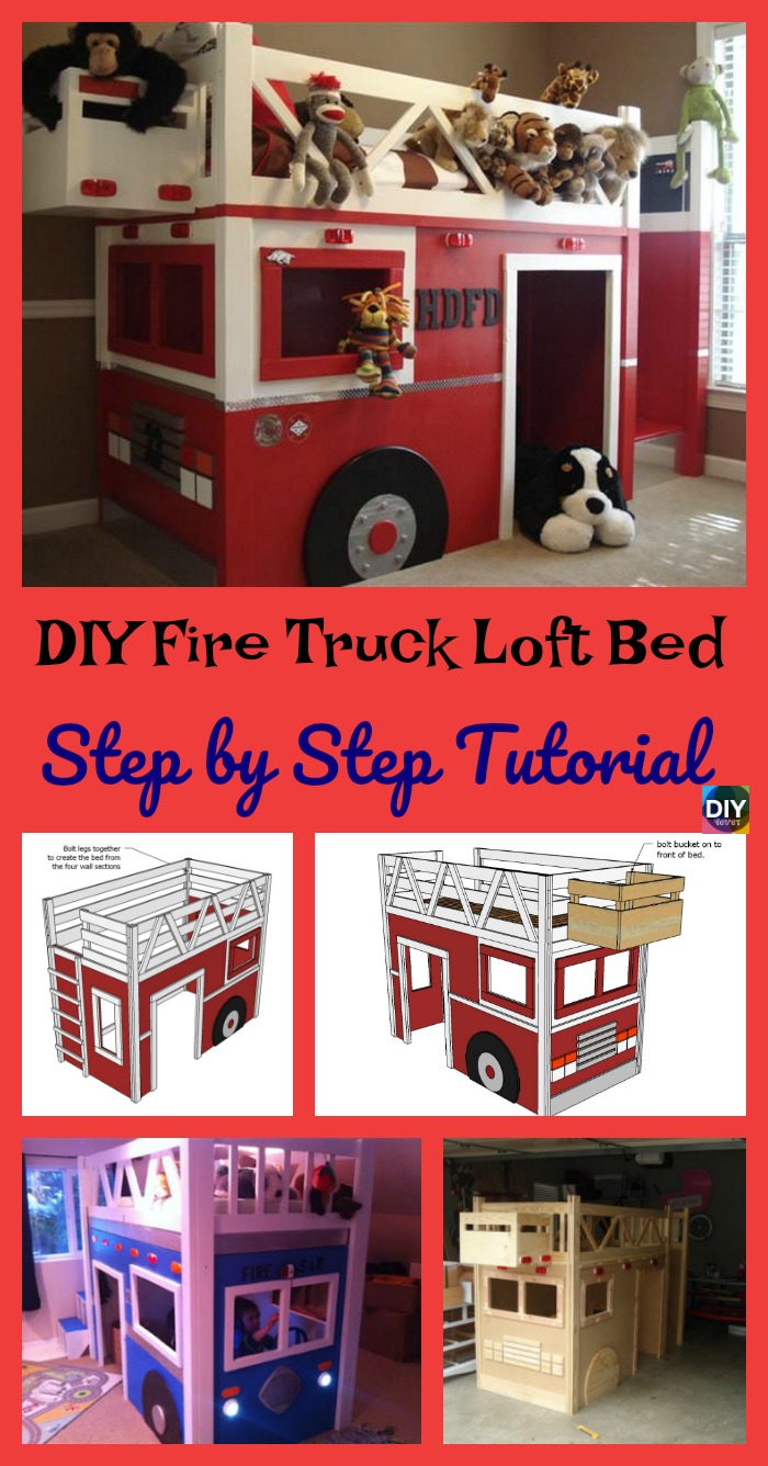 diy4ever- DIY Fire Truck Loft Bed - Step by Step Tutorial 