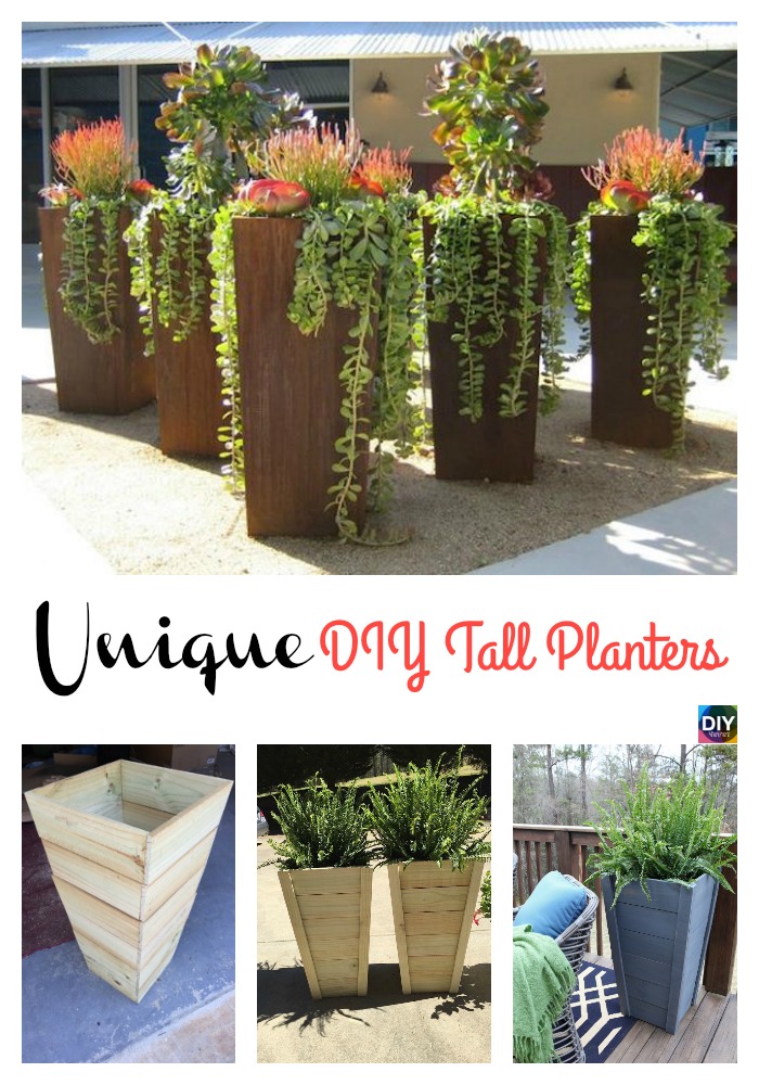 diy4ever- DIY Tall Planters - Unique and Beautiful 