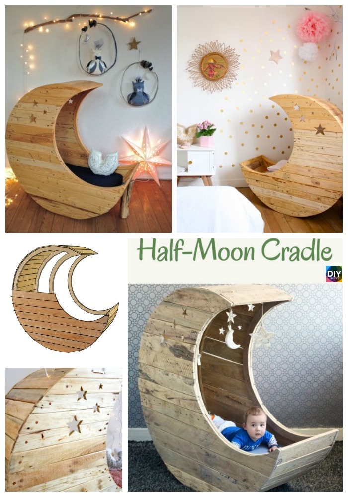 diy4ever- How to Make Moon Shaped DIY Baby Cradle