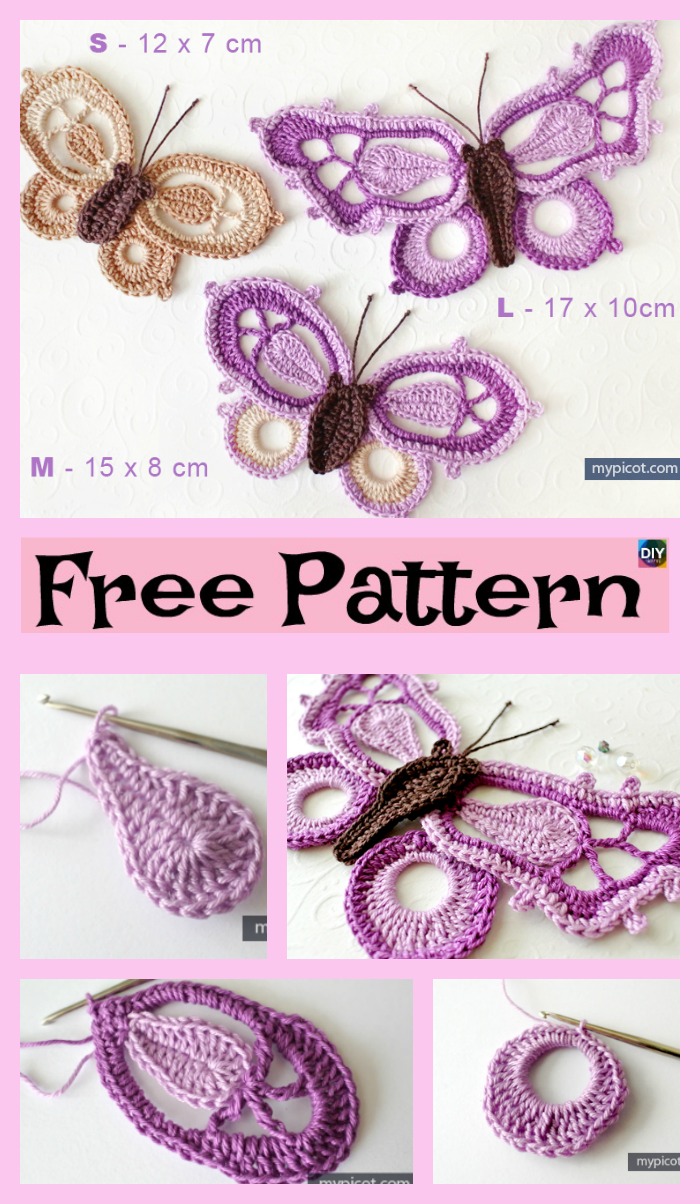 diy4ever- Pretty Crochet Dragon Butterfly - Free Pattern 