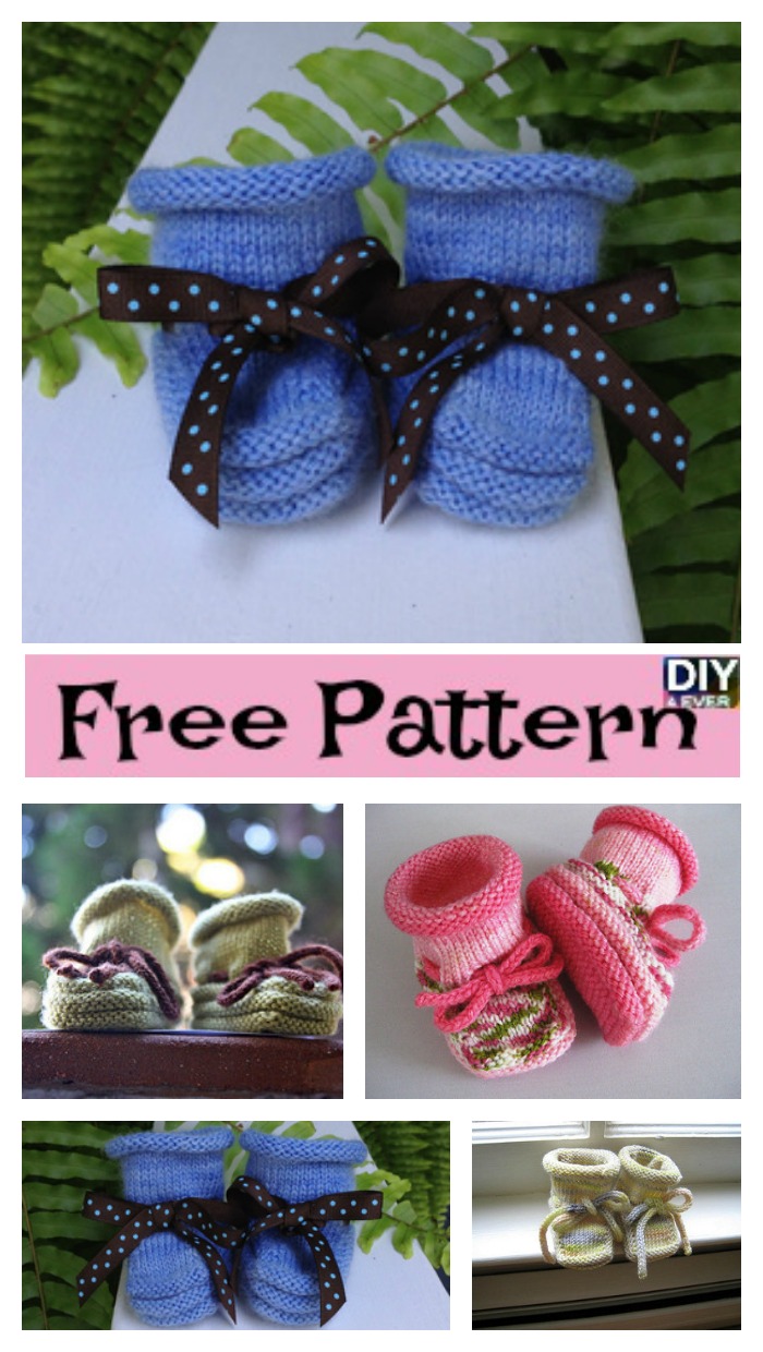 diy4ever-Stay-On Knitted Baby Booties - Free Pattern