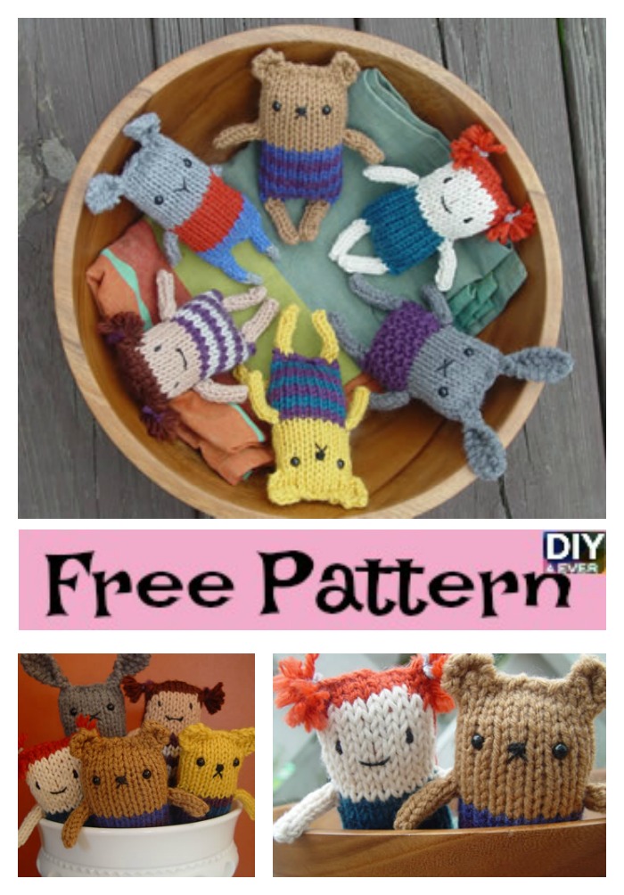 diy4ever- Super Cute Knitted Mini Animals - Free Pattern 