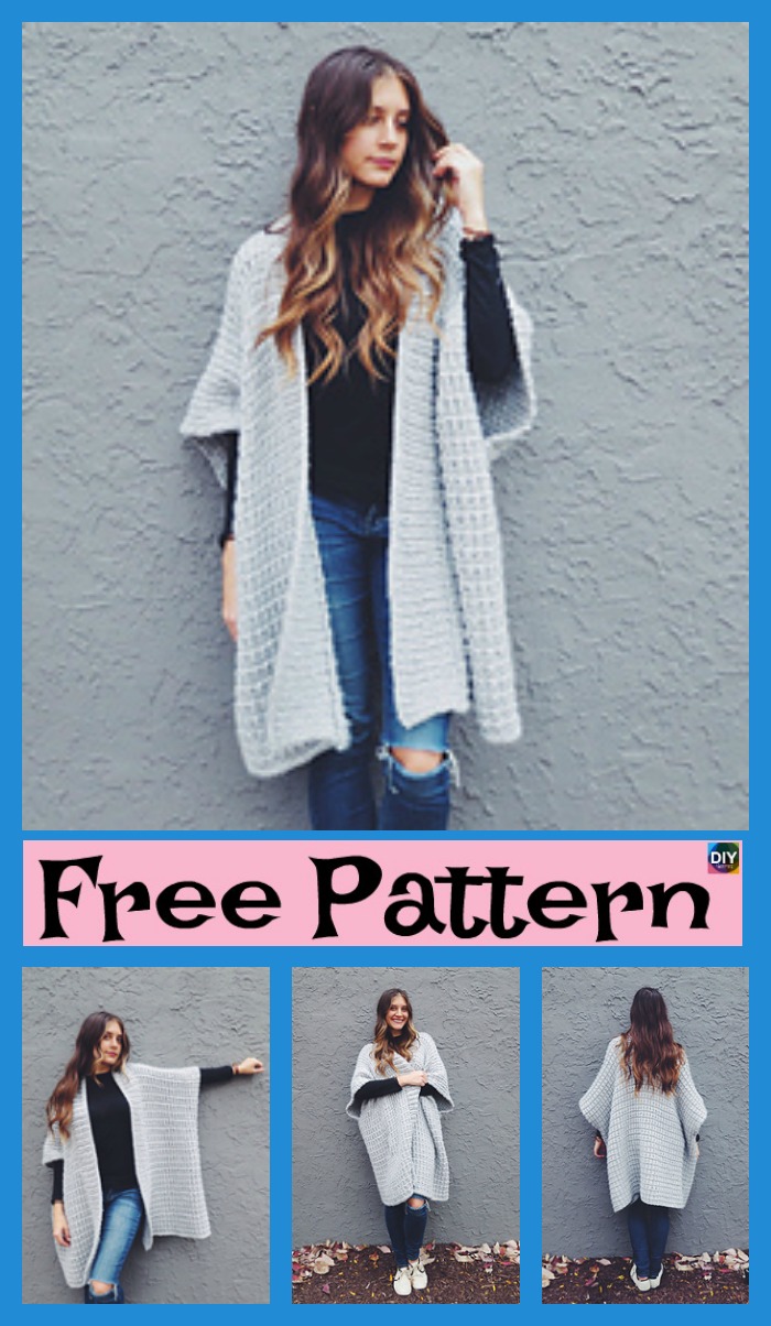 Cloaked in Clouds Knitted Poncho - Free Pattern