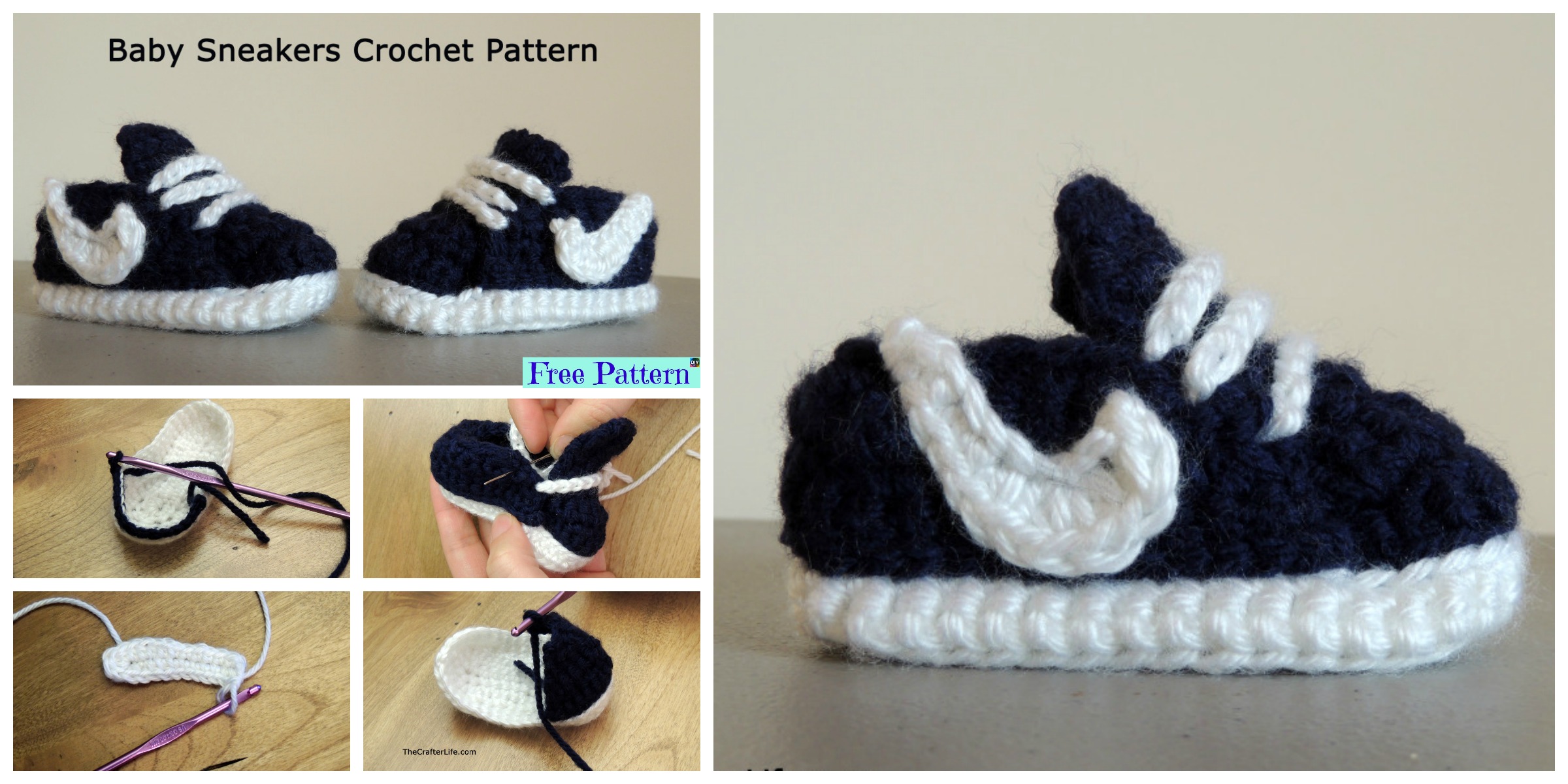 diy4ever-Crochet Baby Nike Sneakers - Free Pattern