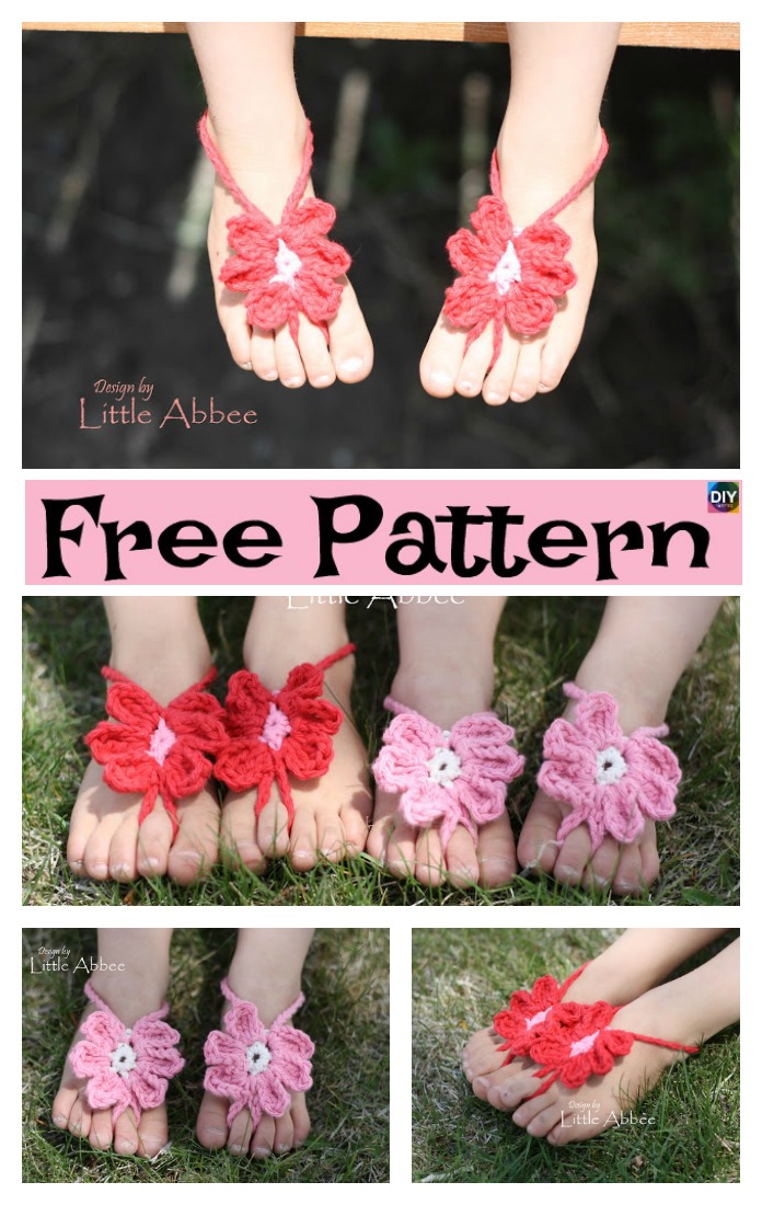 diy4ever-10 Most Unique Crochet Barefoot Sandals - Free Pattern