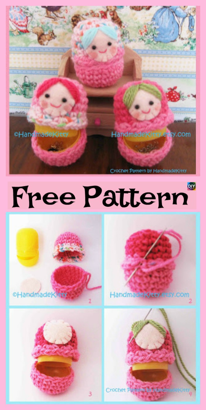 diy4ever- 5 Adorable Knit Russian Dolls - Free Patterns 