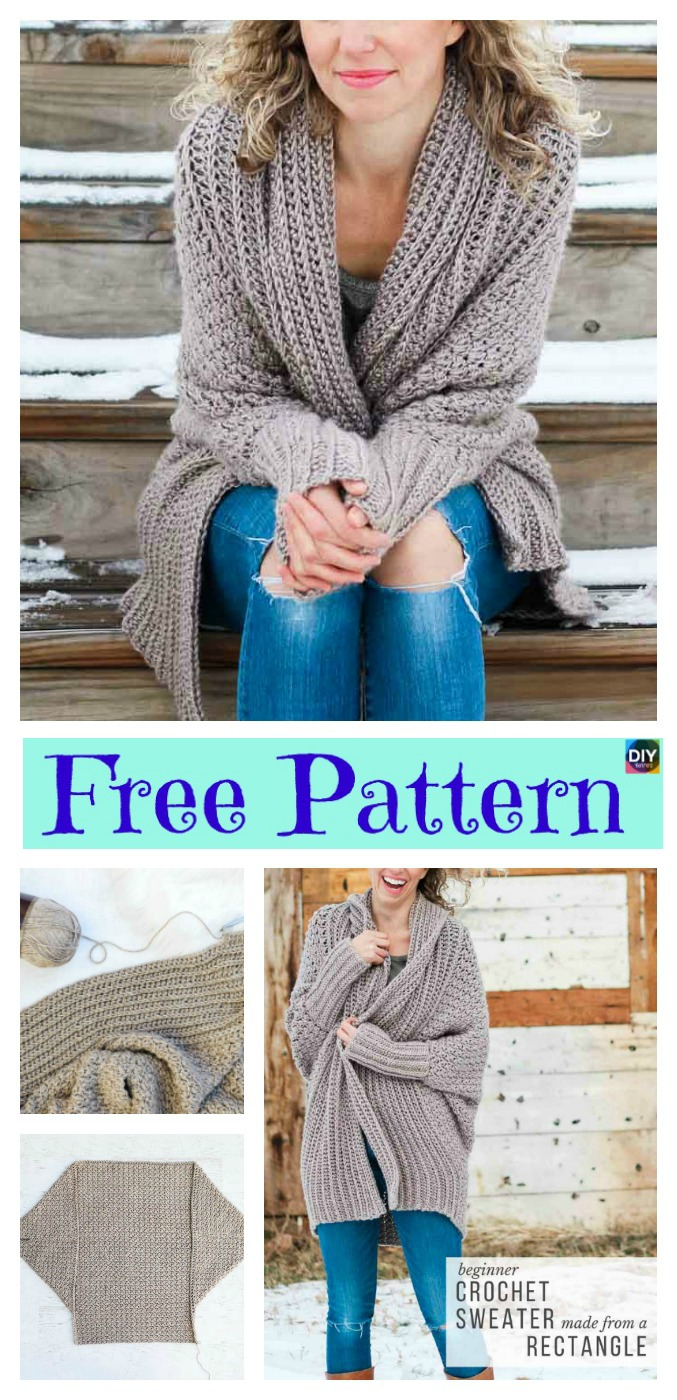 diy4ever-5 Beautiful Crochet Sweater Free Patterns