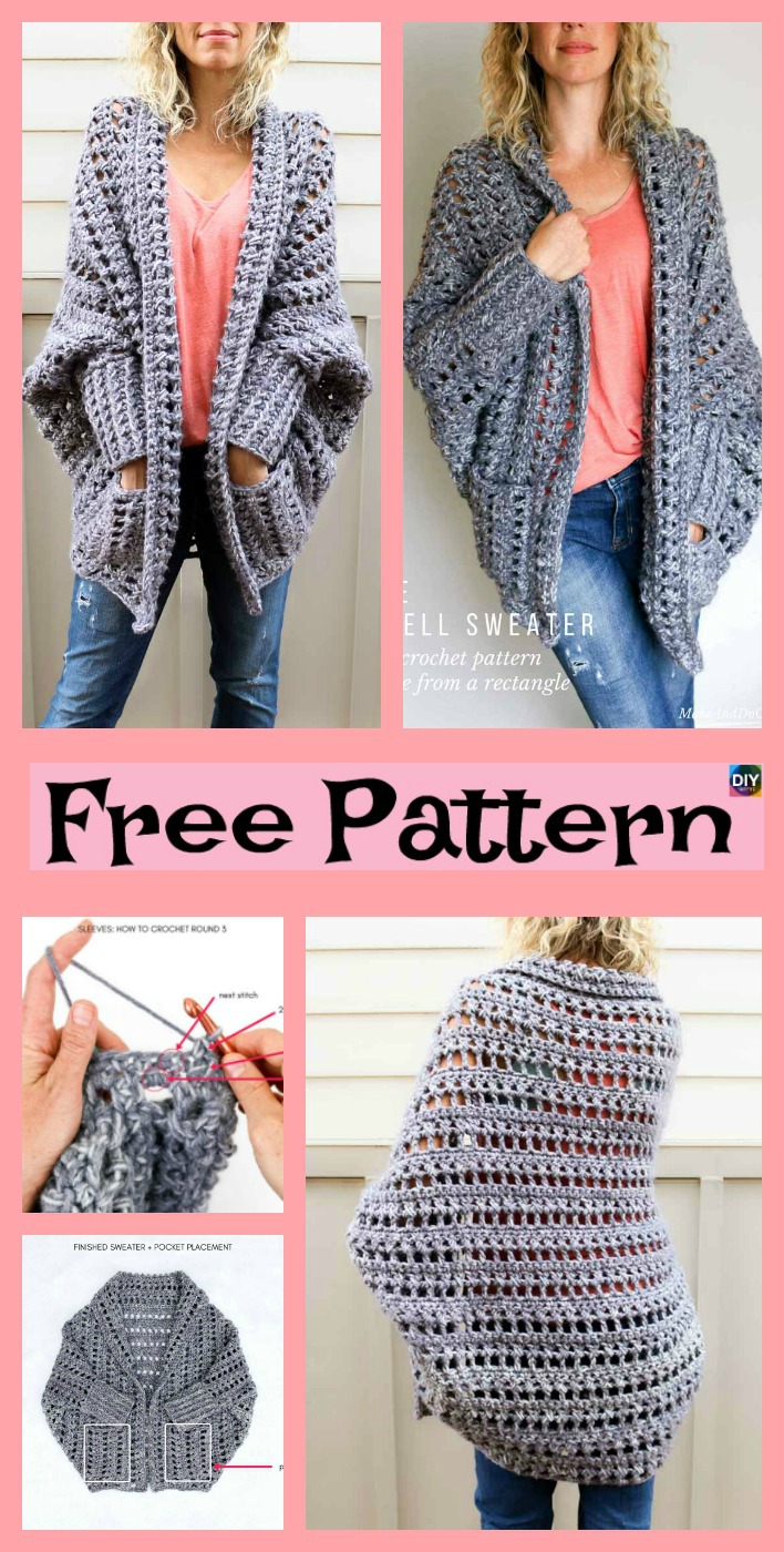 diy4ever-5 Beautiful Crochet Sweater Free Patterns