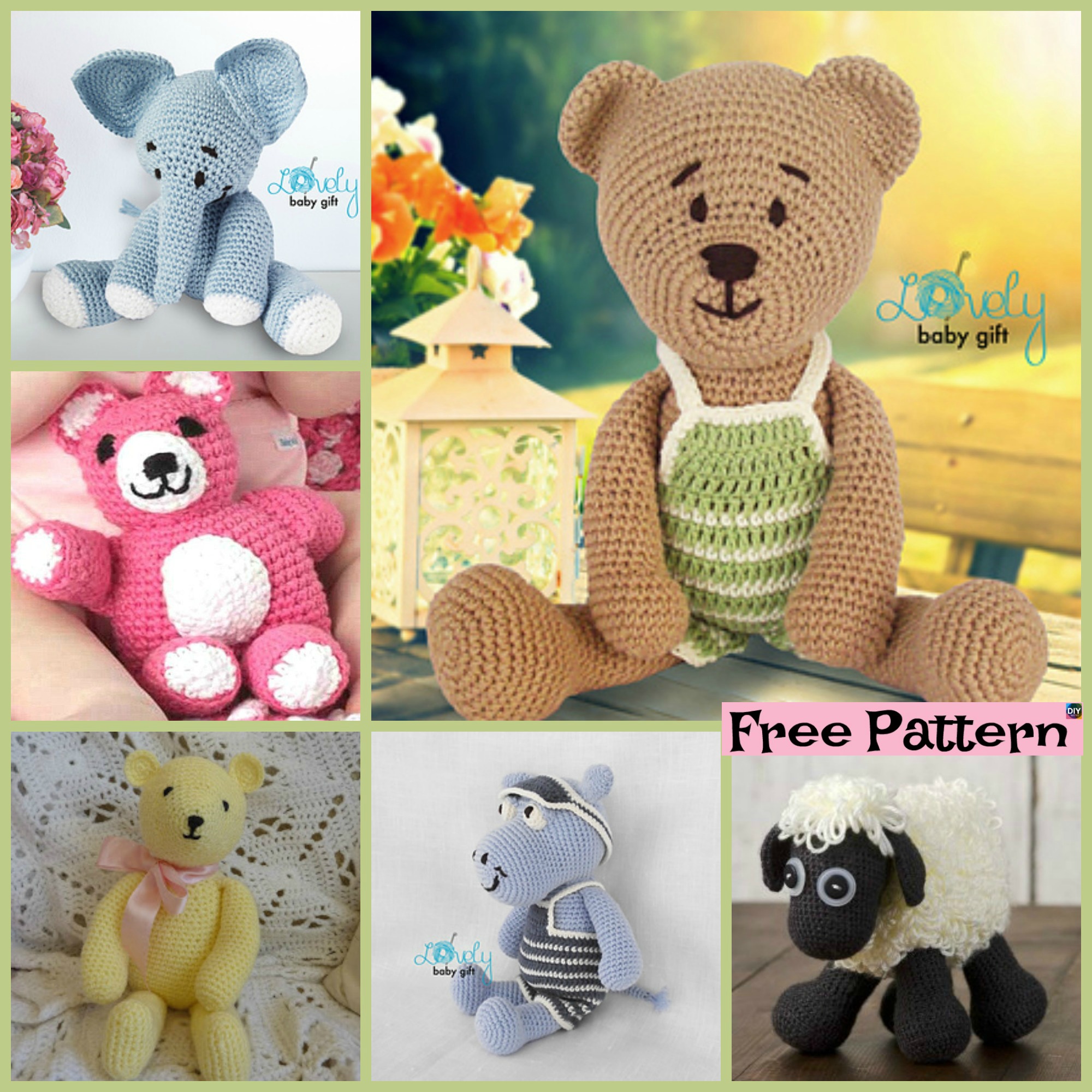 diy4ever-6 Cute Crochet Amigurumi Animal Free Patterns 