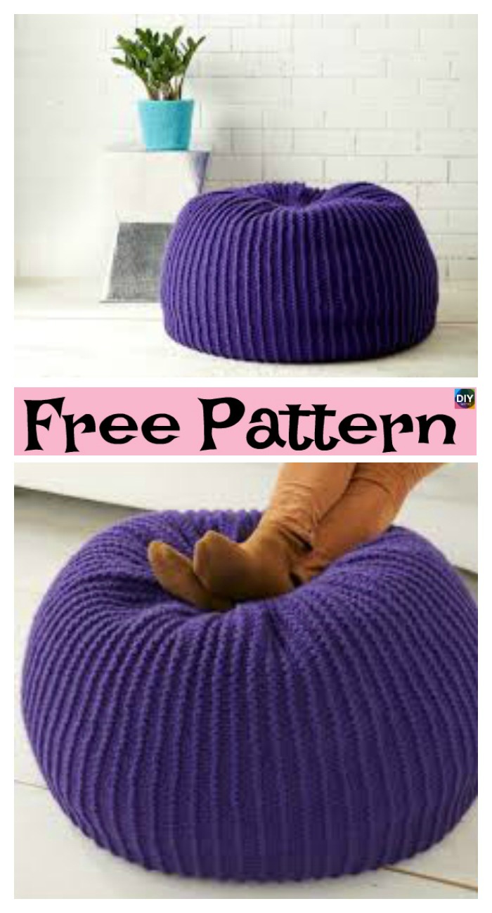diy4ever-6 Beautiful Knitting Pouf Free Patterns 